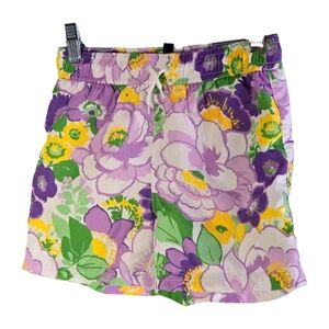 Janie And Jack Boys Swim Trunks Size 6 Orchid‎ Bouquet Floral Purple Swimsuit